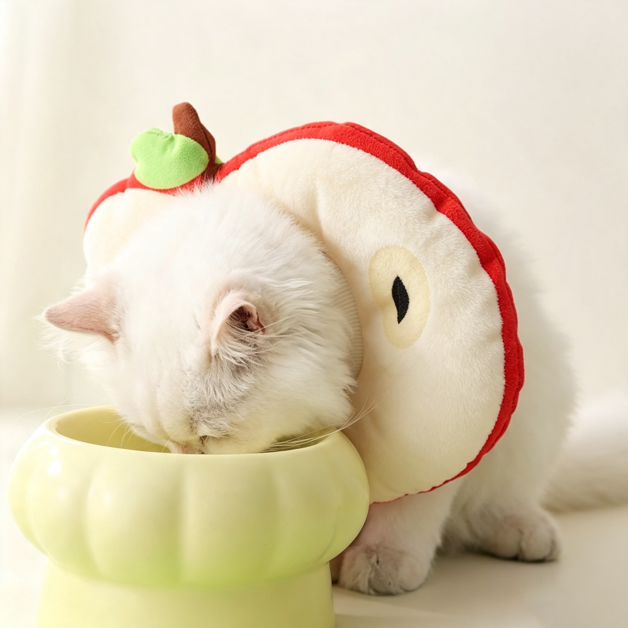 Cute Apple Slice Soft Cat Recovery Cone