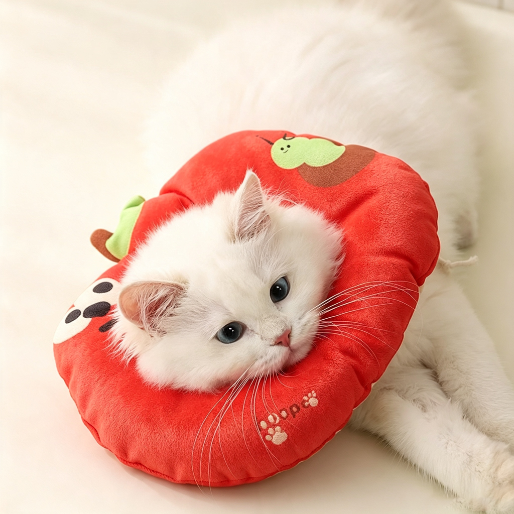 Cute Apple Slice Soft Cat Recovery Cone