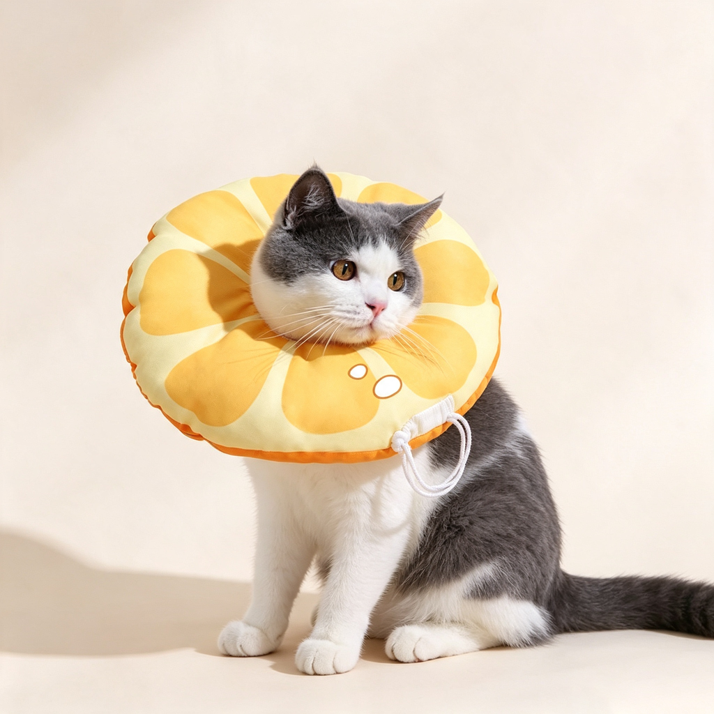 Cute Orange Slice Soft Cat Recovery Cone