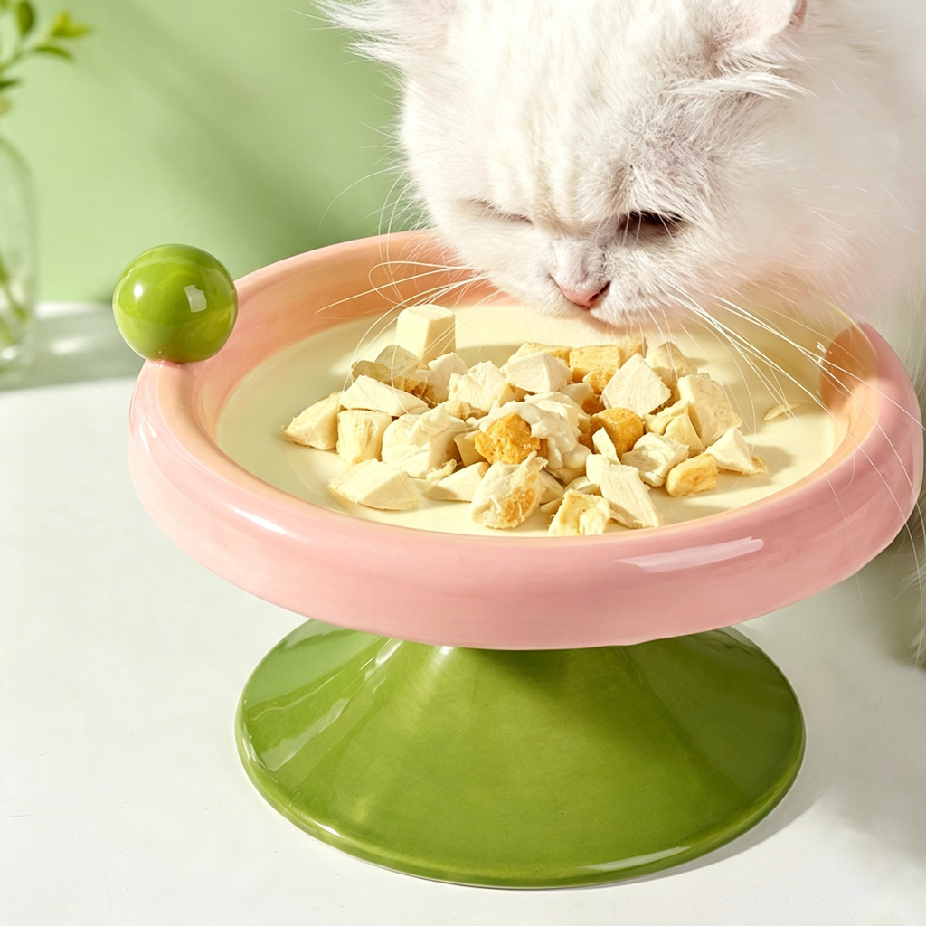 Elevated Ceramic Cat Bowl